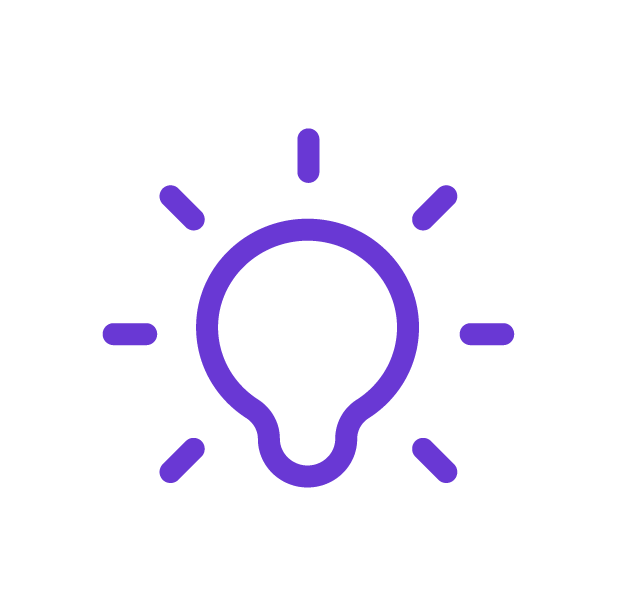 Lightbulb to represent ideas that advise, challenge and inspire