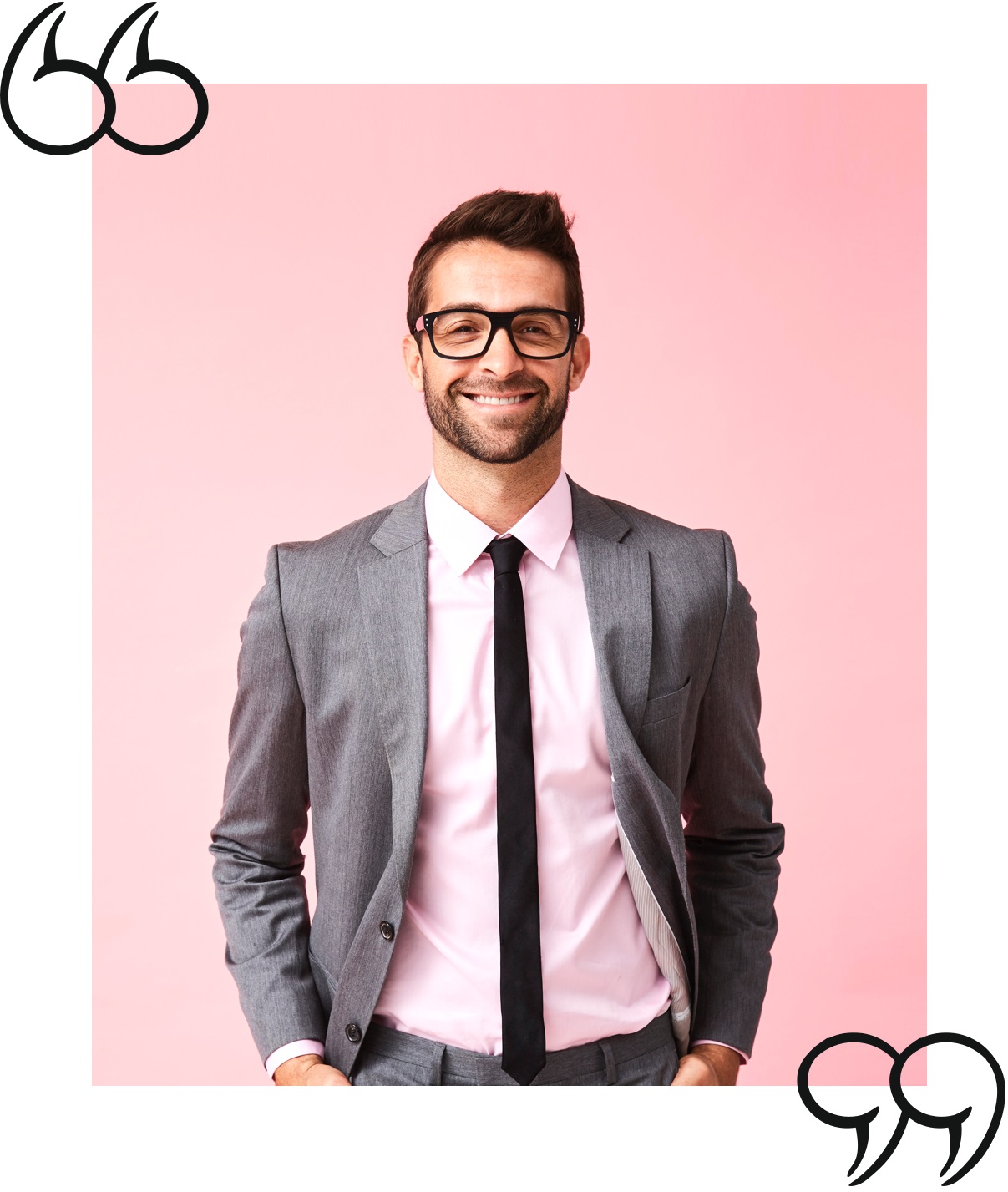 Happy man in suit smiling